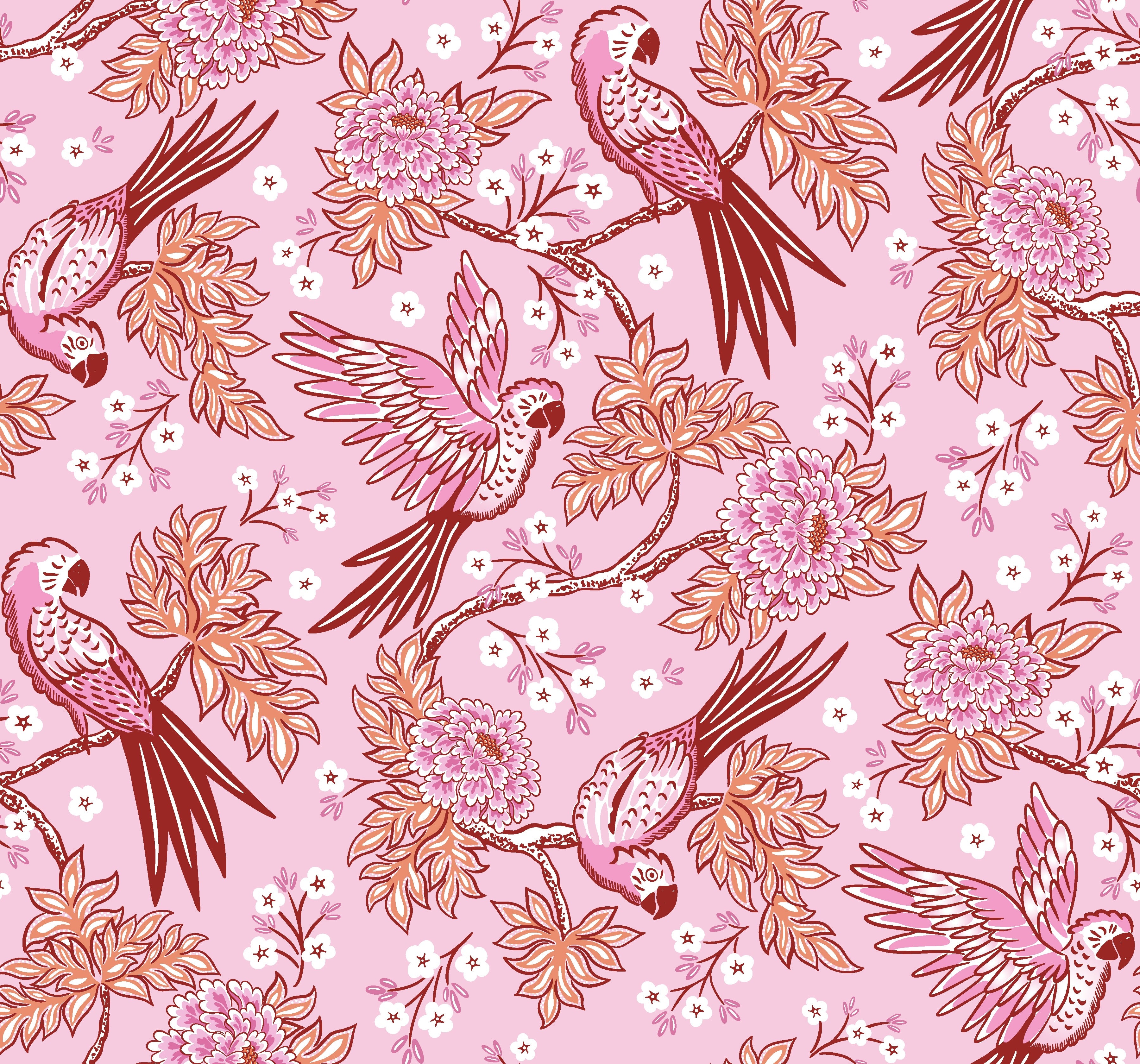 Women's Blossom Parrot cotton poplin pajama set – view 9
